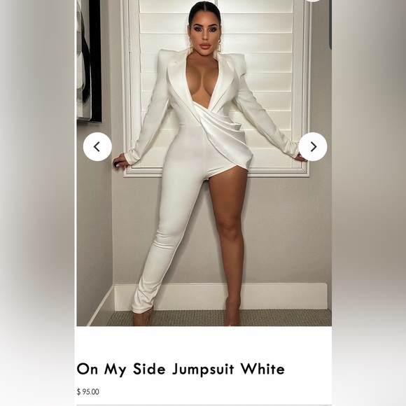 White One Legged Jumpsuit - Picture 1 of 2